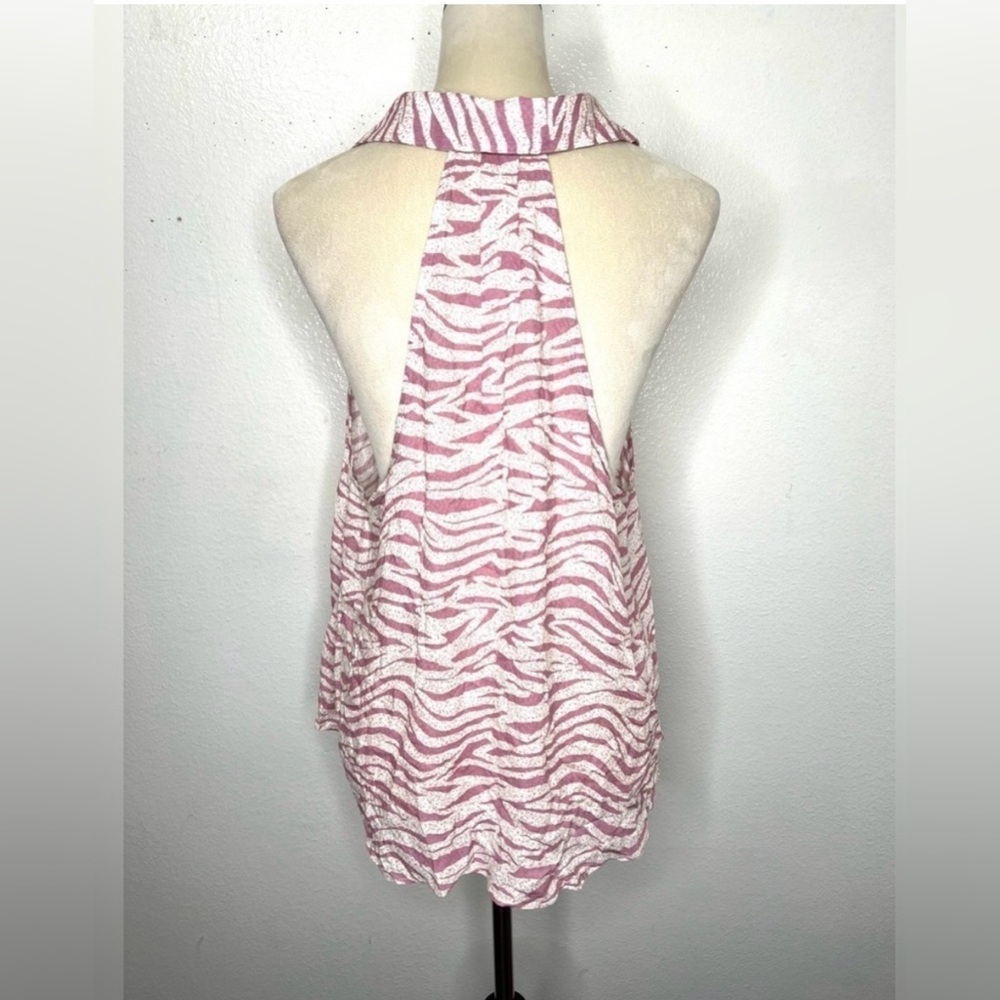 FREE PEOPLE Zebra Stripe Button Down Tank Pink White Blouse Size Medium
NWT - Picture 4 of 9
